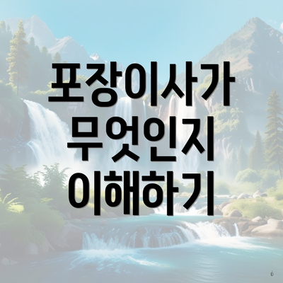 포장이사가 무엇인지 이해하기