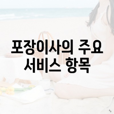 포장이사의 주요 서비스 항목