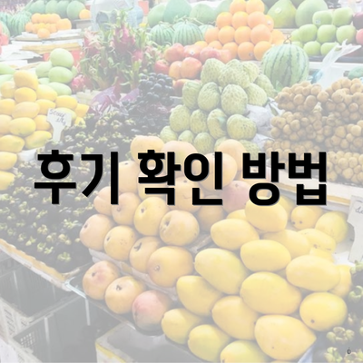 후기 확인 방법