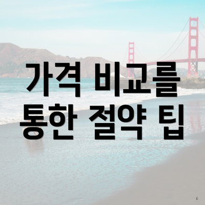 가격 비교를 통한 절약 팁