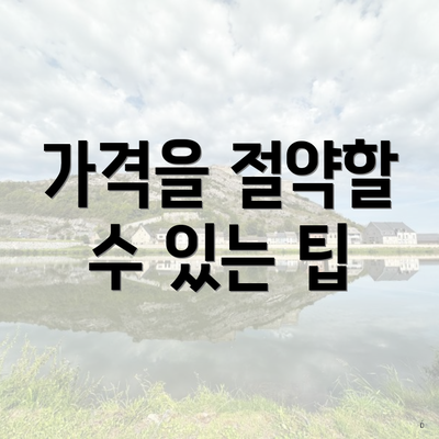 가격을 절약할 수 있는 팁