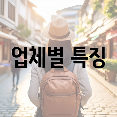 업체별 특징