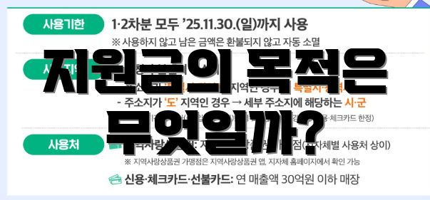 지원금의 목적은 무엇일까?