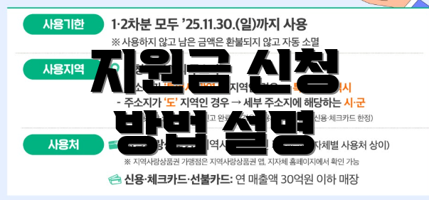 지원금 신청 방법 설명
