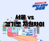 서울 vs 경기도 지원차이