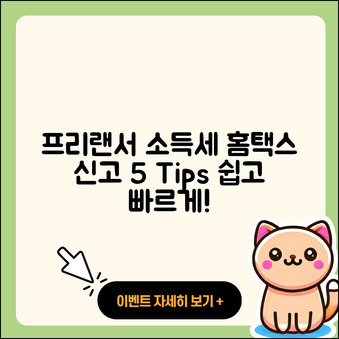 프리랜서 종합소득세 홈택스 신고 쉽게 하는 5가지 방법