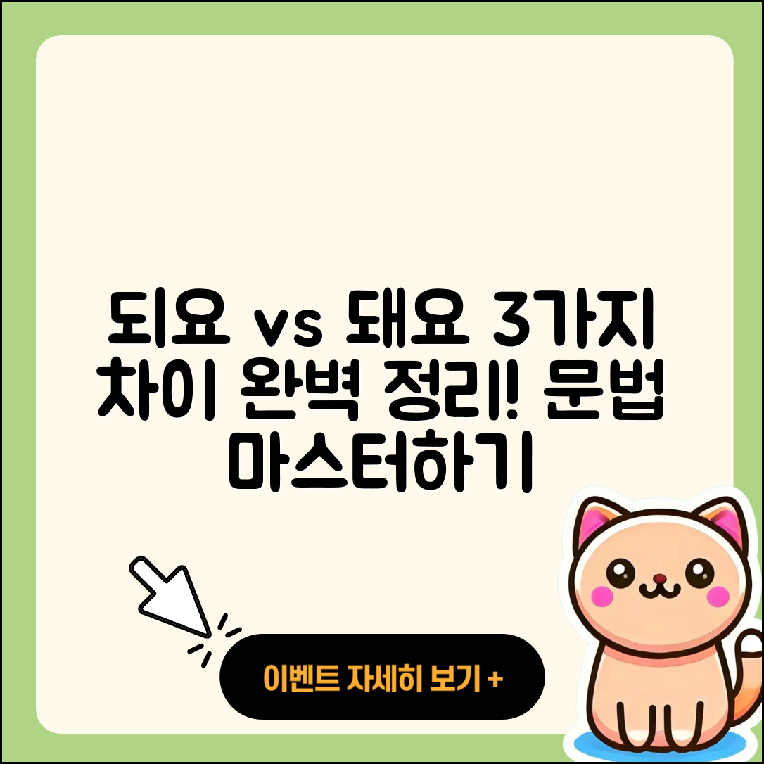 되요와 돼요, 3가지 차이 완벽 정리!