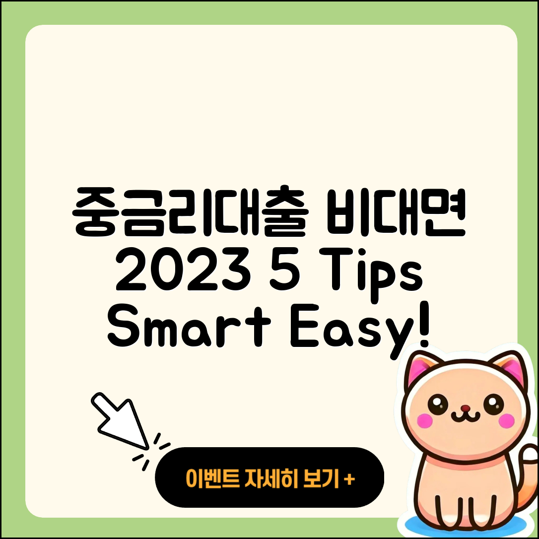 중금리대출 비대면 2023년 5가지 팁!