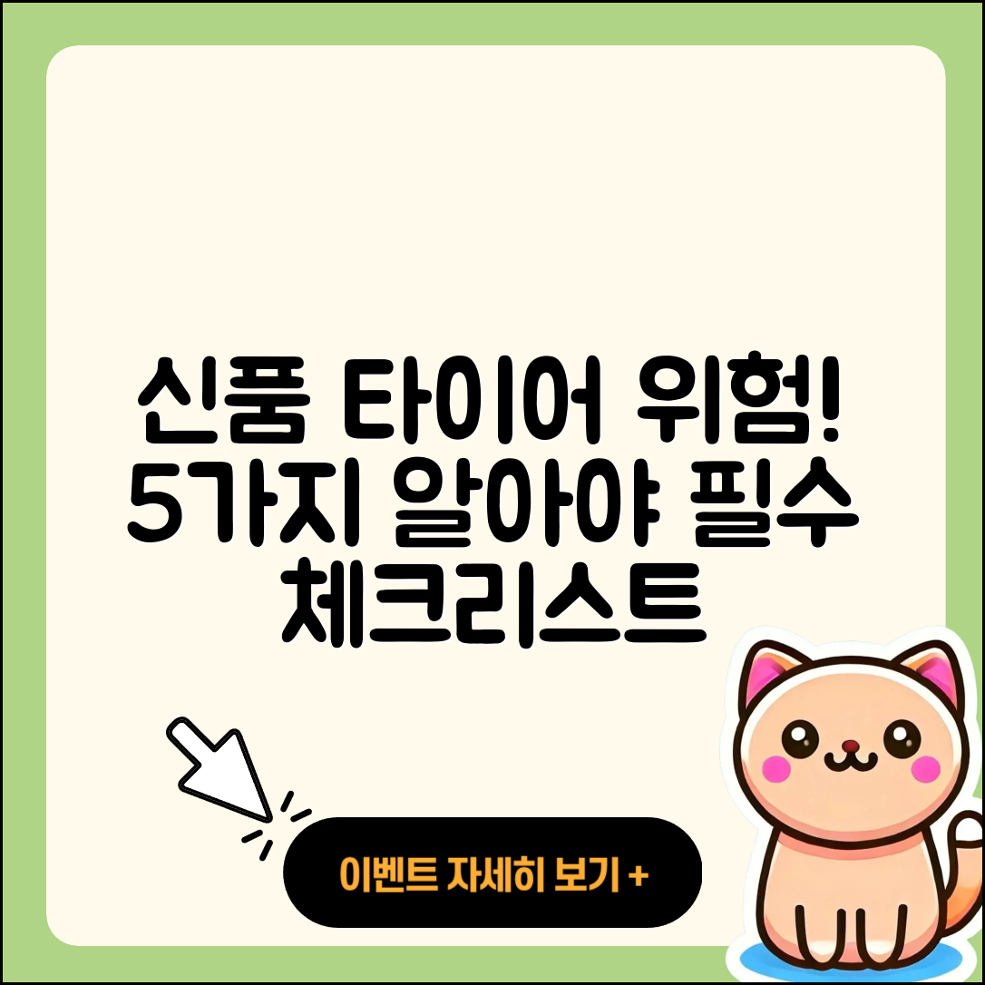 신품 타이어 위험 알아야 할 5가지!