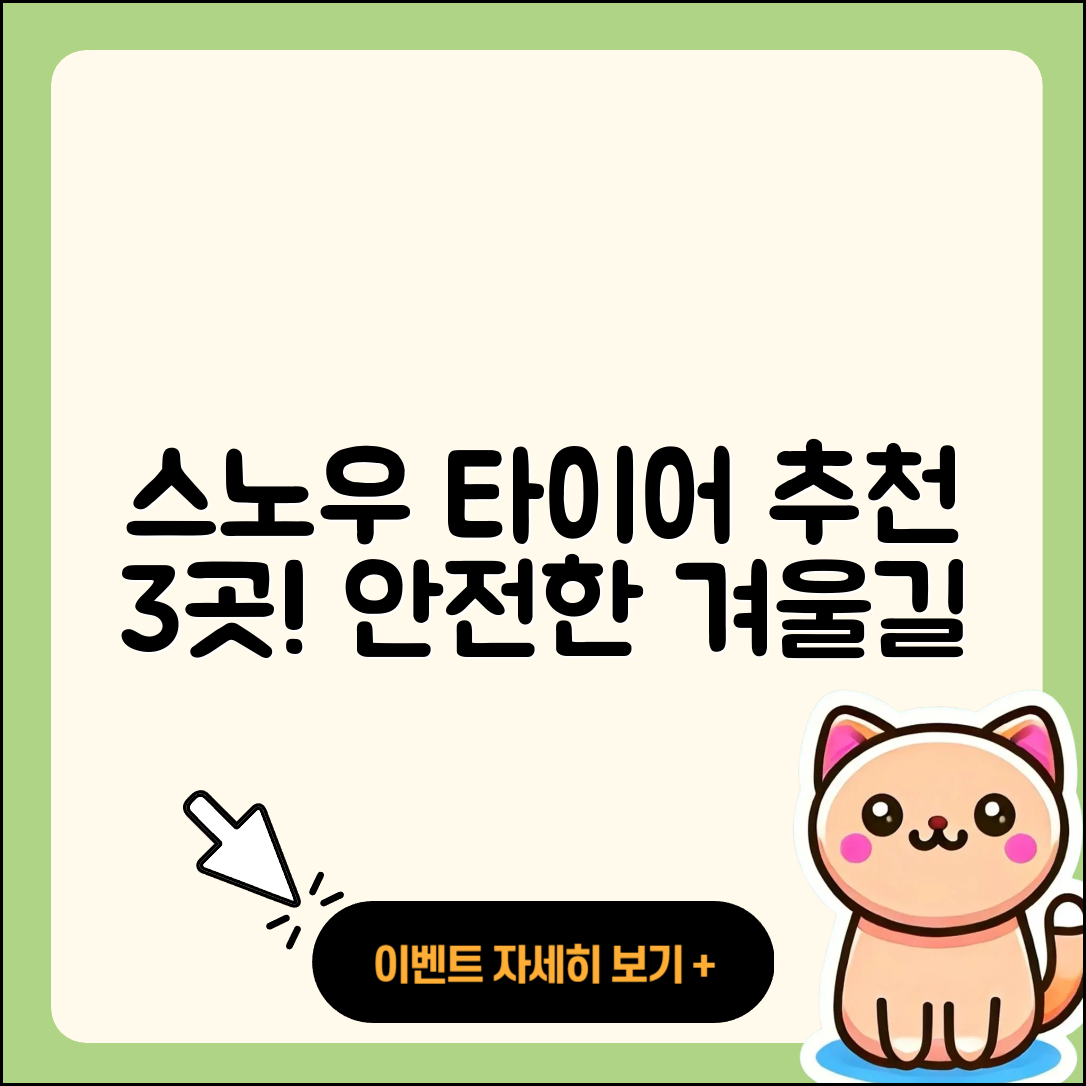 스노우 타이어 타이어샵 추천 3가지