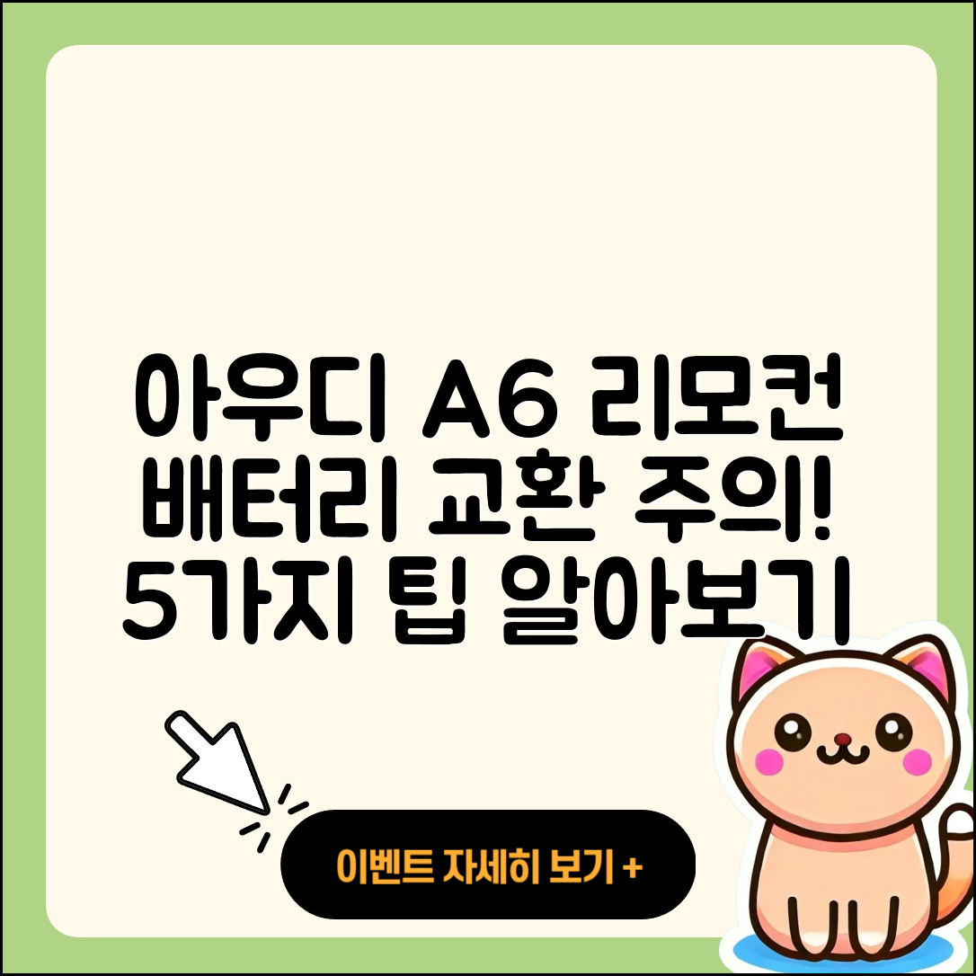 아우디 A6 스마트 리모컨 배터리 교환 5가지 주의사항