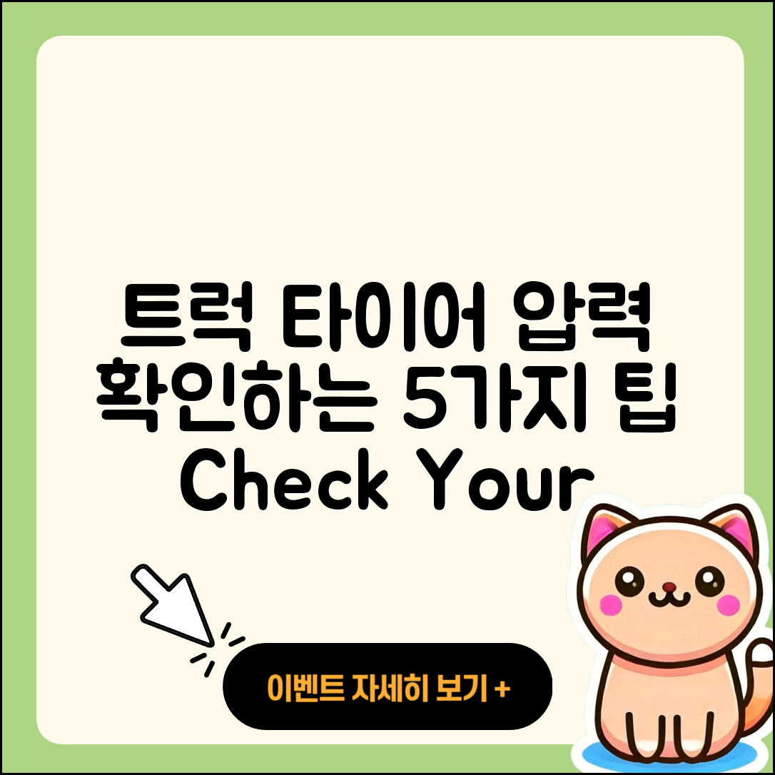 트럭 타이어 압력 확인하는 5가지 팁