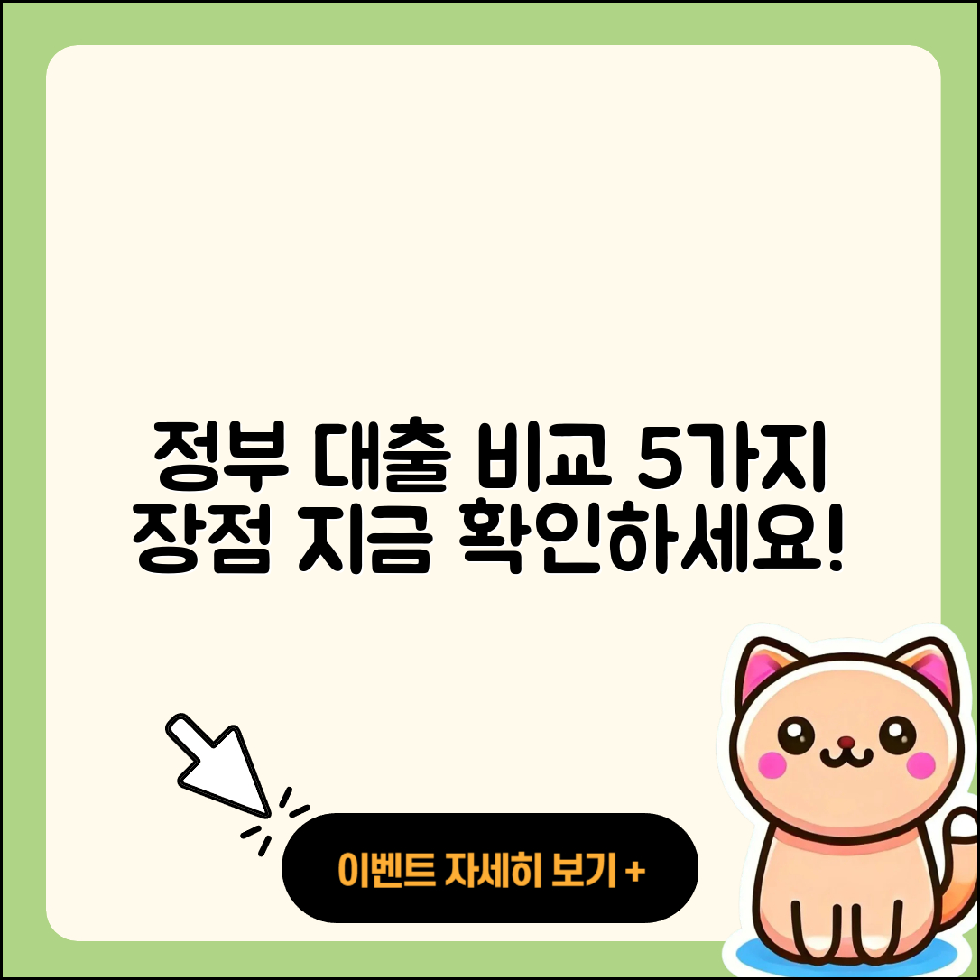 정부지원대출 비교로 알아보는 5가지 장점