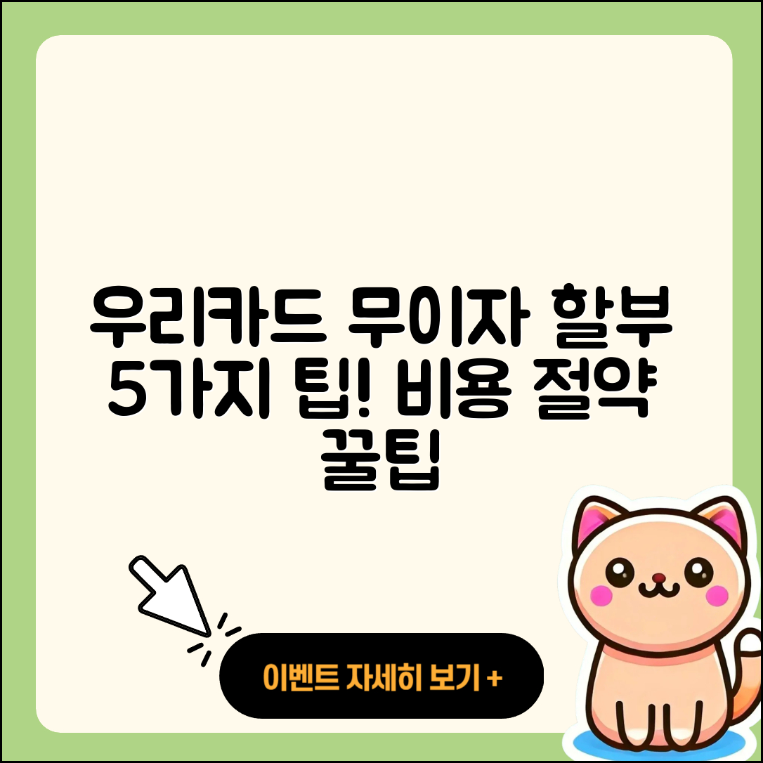 우리카드 무이자 할부 가이드 5가지 팁